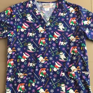 Snowman Scrub Top